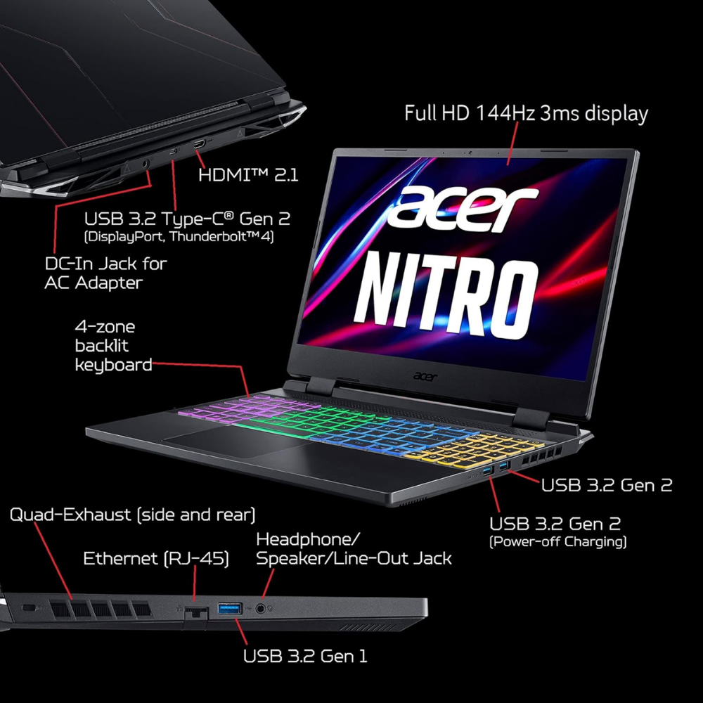 Acer Nitro 5 AN515-58-72QR i7-12700H 16Go 1To RTX 3070 8Go (4) Acer Nitro 5 AN515-58-72QR i7-12700H 16Go 1To RTX 3070 8Go